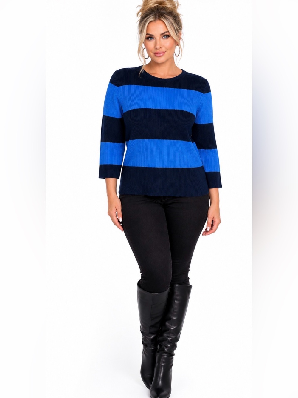 Lauren Ralph Lauren Vintage ribbed knit striped sweater size M
